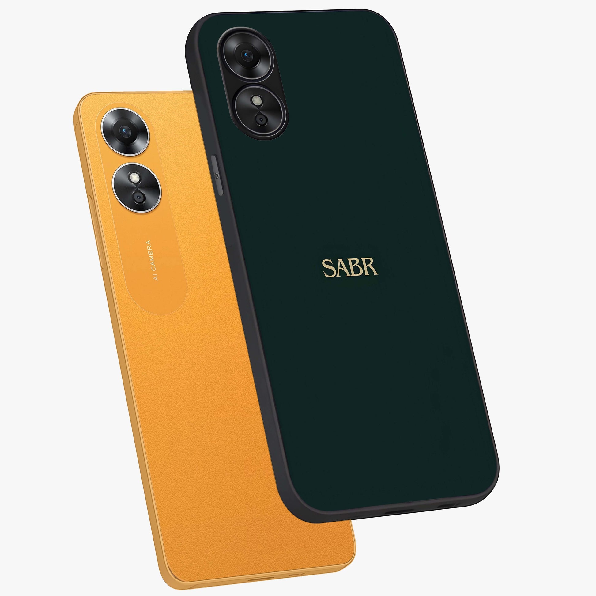 Sabr Minimal Patience Glass Case displayed in angled mockup highlighting simple inspirational design with clean aesthetic style.