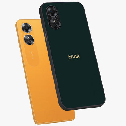 Sabr Minimal Patience Glass Case displayed in angled mockup highlighting simple inspirational design with clean aesthetic style.