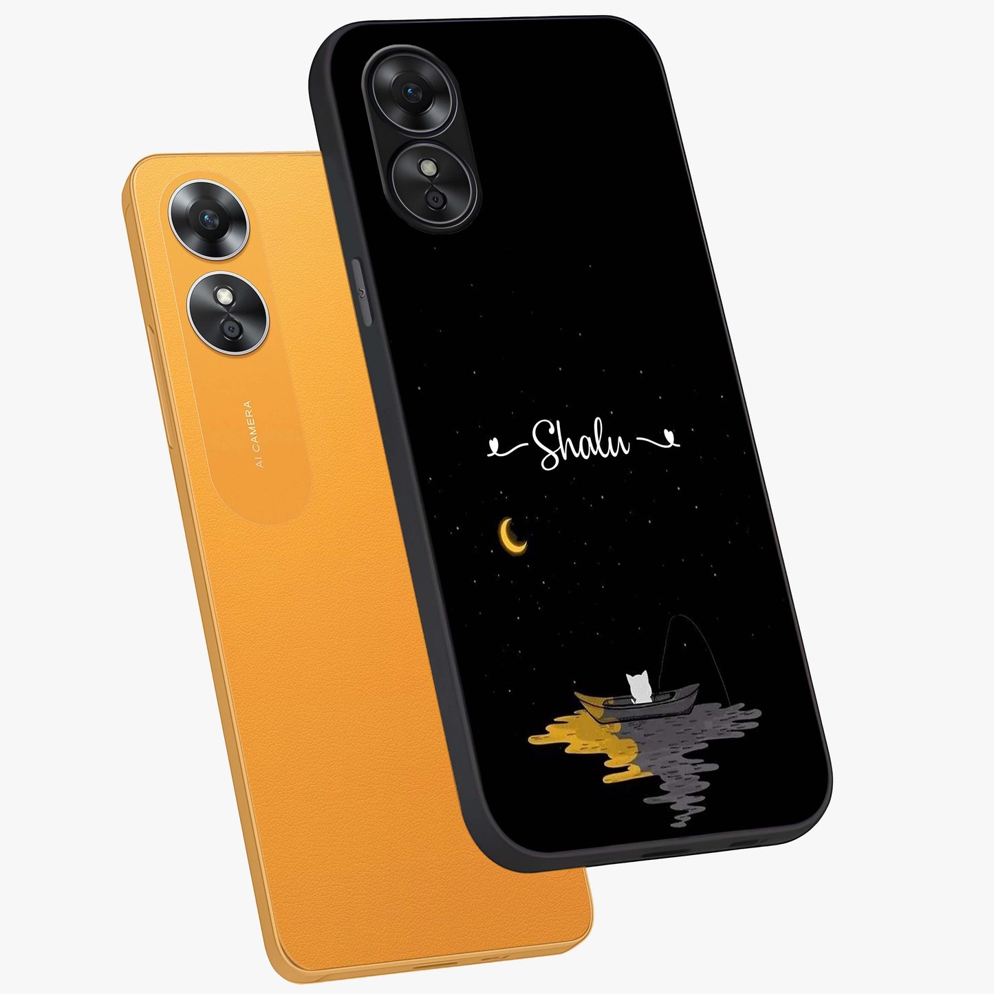 Silent Night Row Glass Case displayed in angled mockup highlighting peaceful evening design with dreamy night aesthetic.