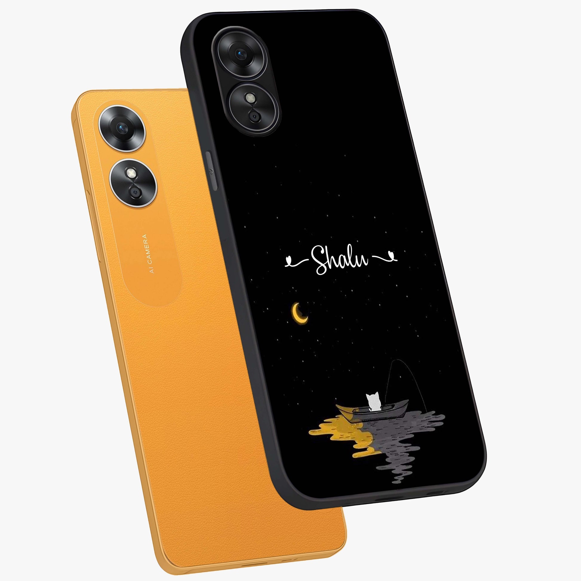 Silent Night Row Glass Case displayed in angled mockup highlighting peaceful evening design with dreamy night aesthetic.