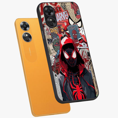 Spider Collage Street Glass Case displayed in angled mockup highlighting dynamic street style collage design with comic aesthetic.