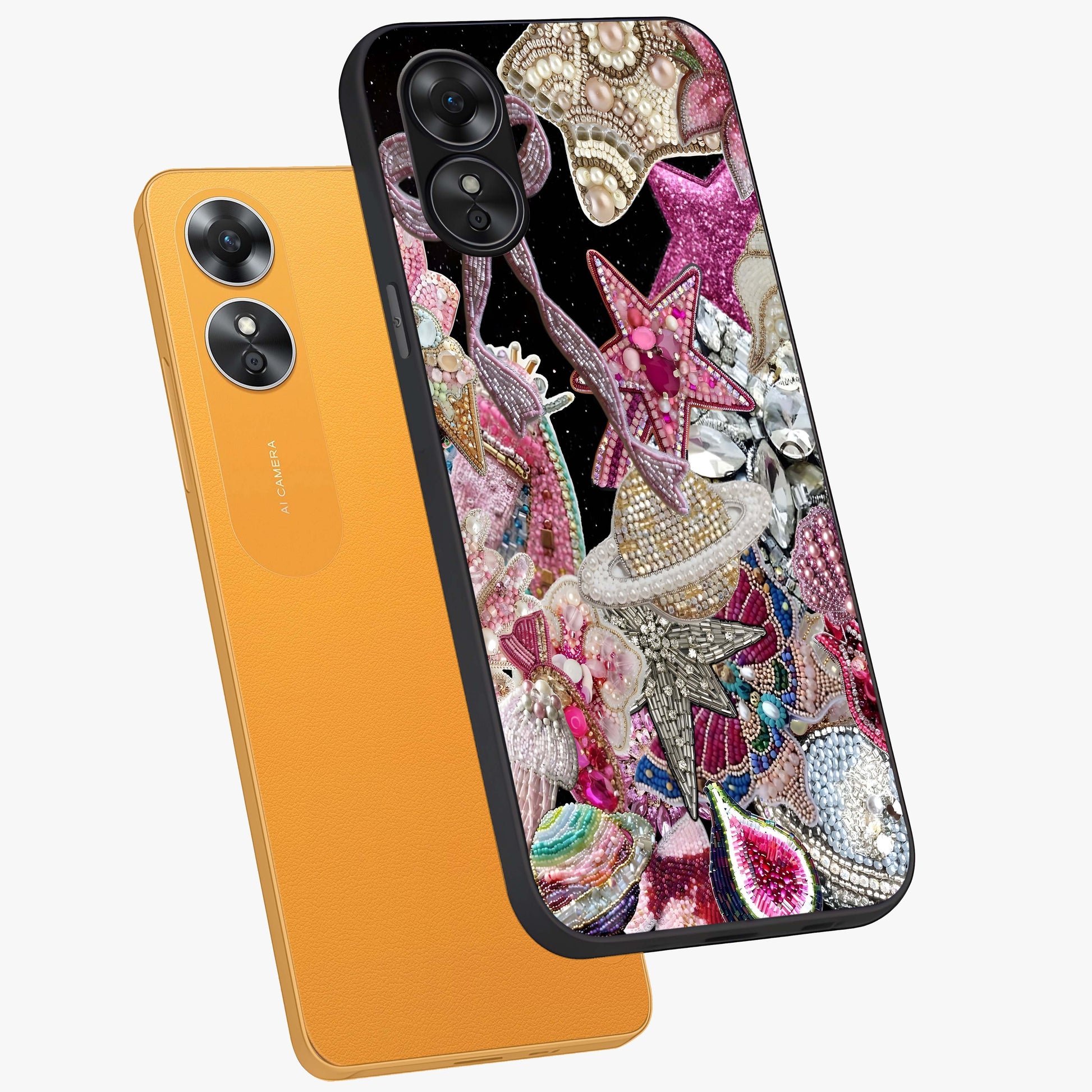 Starlit Jewel Dream Glass Case displayed in angled mockup highlighting glowing celestial jewel design with dreamy aesthetic.