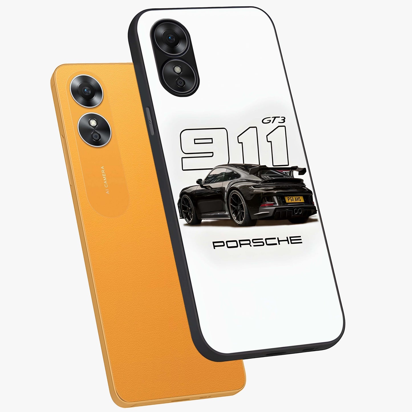Turbo Legacy Icon Glass Case displayed in angled mockup highlighting dynamic automotive design with performance aesthetic.