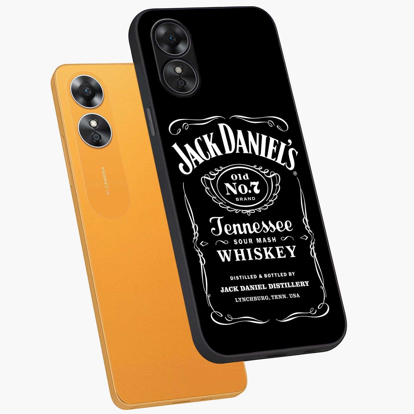 Vintage Whiskey Heritage Glass Case displayed in angled mockup highlighting retro beverage themed design with heritage aesthetic.