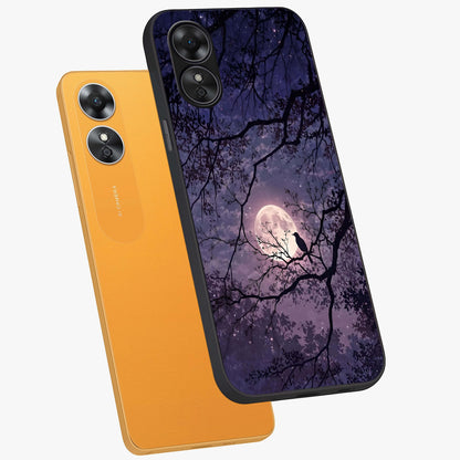 Whispering Moon Silence Glass Case displayed in angled mockup highlighting calm lunar design with dreamy night aesthetic.
