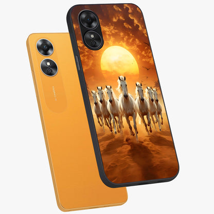Wild Sunset Majesty Glass Case displayed in angled mockup highlighting vibrant sunset sky design with scenic aesthetic.