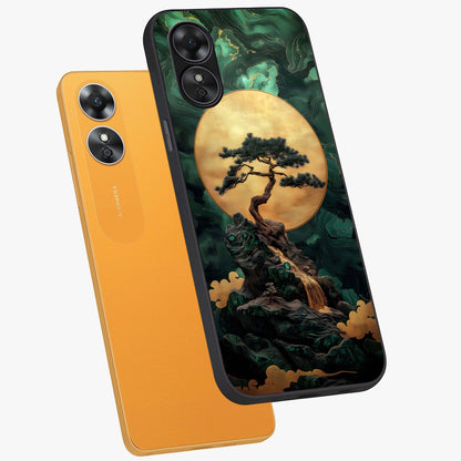 Zen Moon Rise Glass Case displayed in angled mockup highlighting peaceful lunar design with zen aesthetic style.