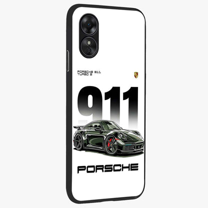 911 Turbo Dominance Glass Case upright perspective showcasing powerful racing design and modern automotive aesthetic.