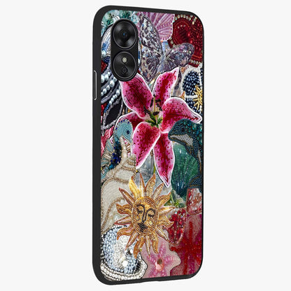 Beaded Garden Fantasy Glass Case upright view showcasing whimsical garden aesthetic with artistic bead details.