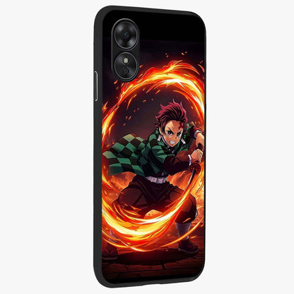 Blazing Sword Resolve Glass Case upright view showcasing dramatic warrior inspired artwork with intense visual style.