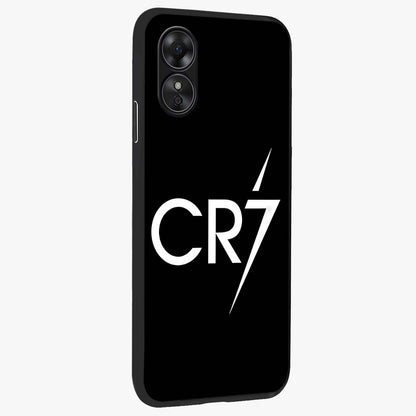 Cr7 Elite Strike Glass Case upright view showcasing energetic football inspired design with modern sports aesthetic.