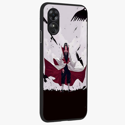 Crimson Crow Ascension Glass Case upright view showcasing dramatic crow artwork with bold gothic theme.