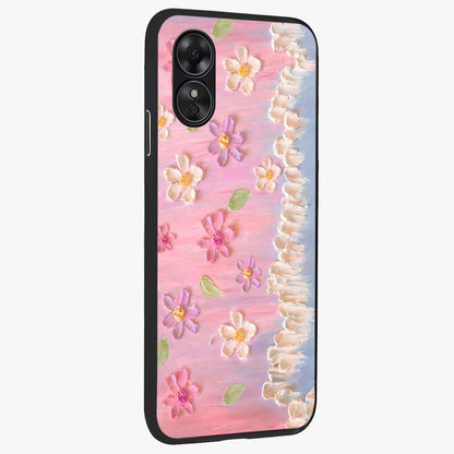 Dreamy Painted Garden Glass Case upright view showcasing vibrant floral garden artwork with artistic nature theme.