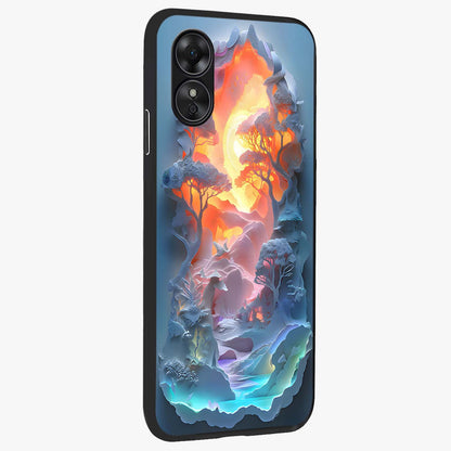 Glow Forest Portal Glass Case upright view showcasing enchanted forest portal artwork with fantasy nature theme.