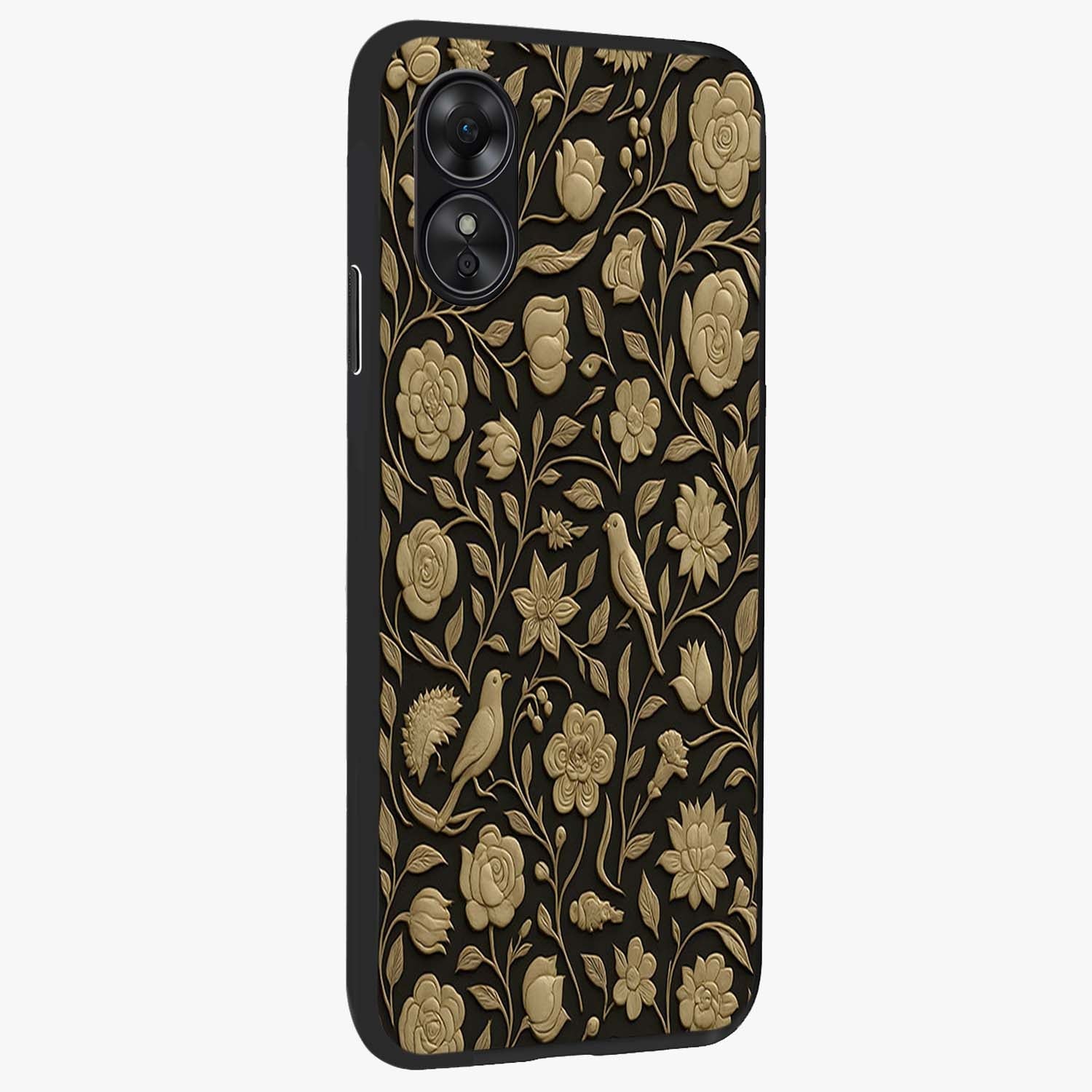 Golden Evil Eye Mandala Glass Case upright view showcasing decorative evil eye mandala artwork with spiritual aesthetic style.