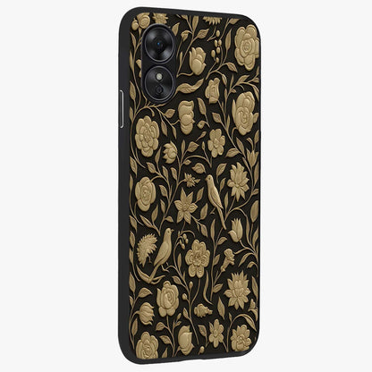 Golden Evil Eye Mandala Glass Case upright view showcasing decorative evil eye mandala artwork with spiritual aesthetic style.