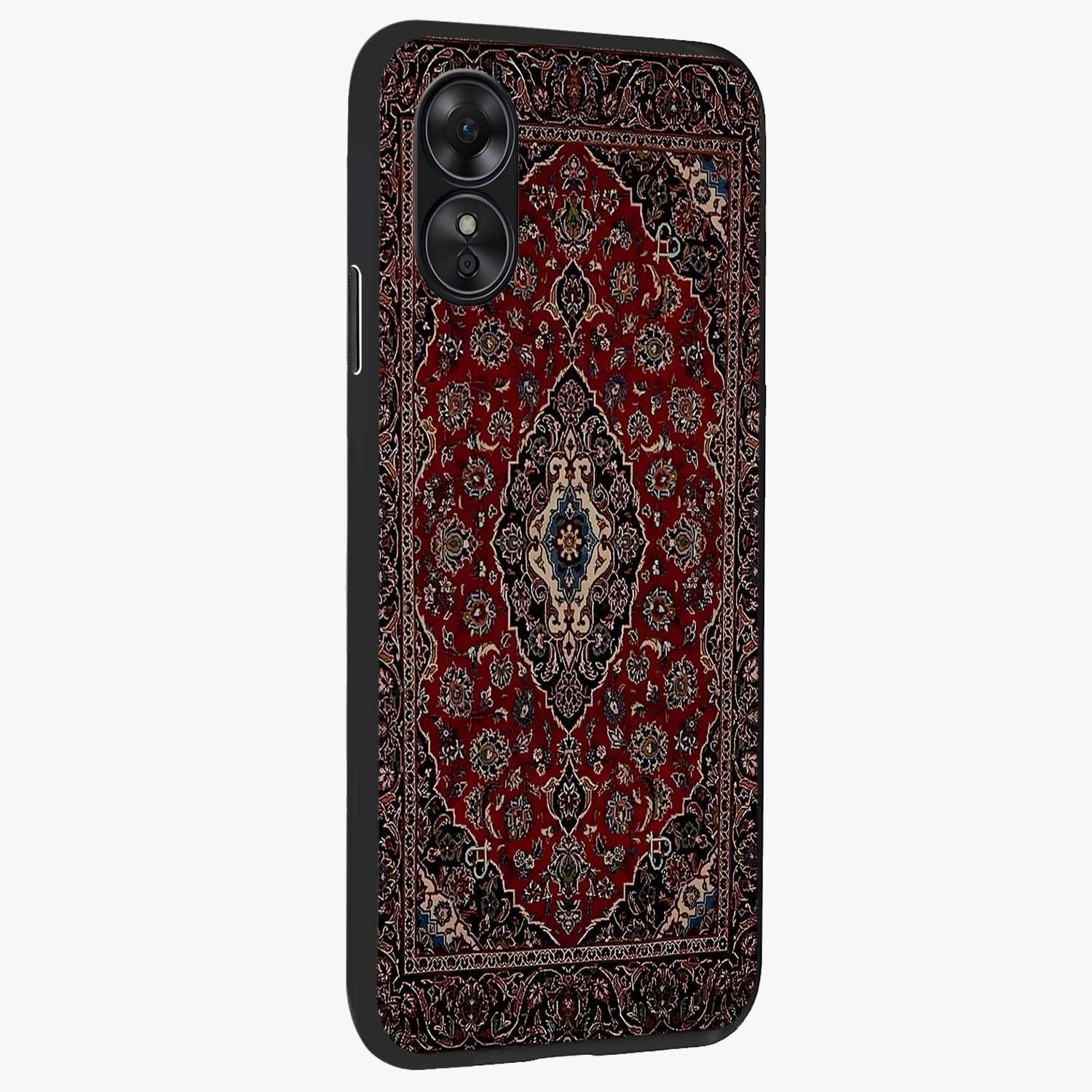 Heritage Carpet Royale Glass Case upright view showcasing detailed ornamental artwork with luxurious traditional theme.