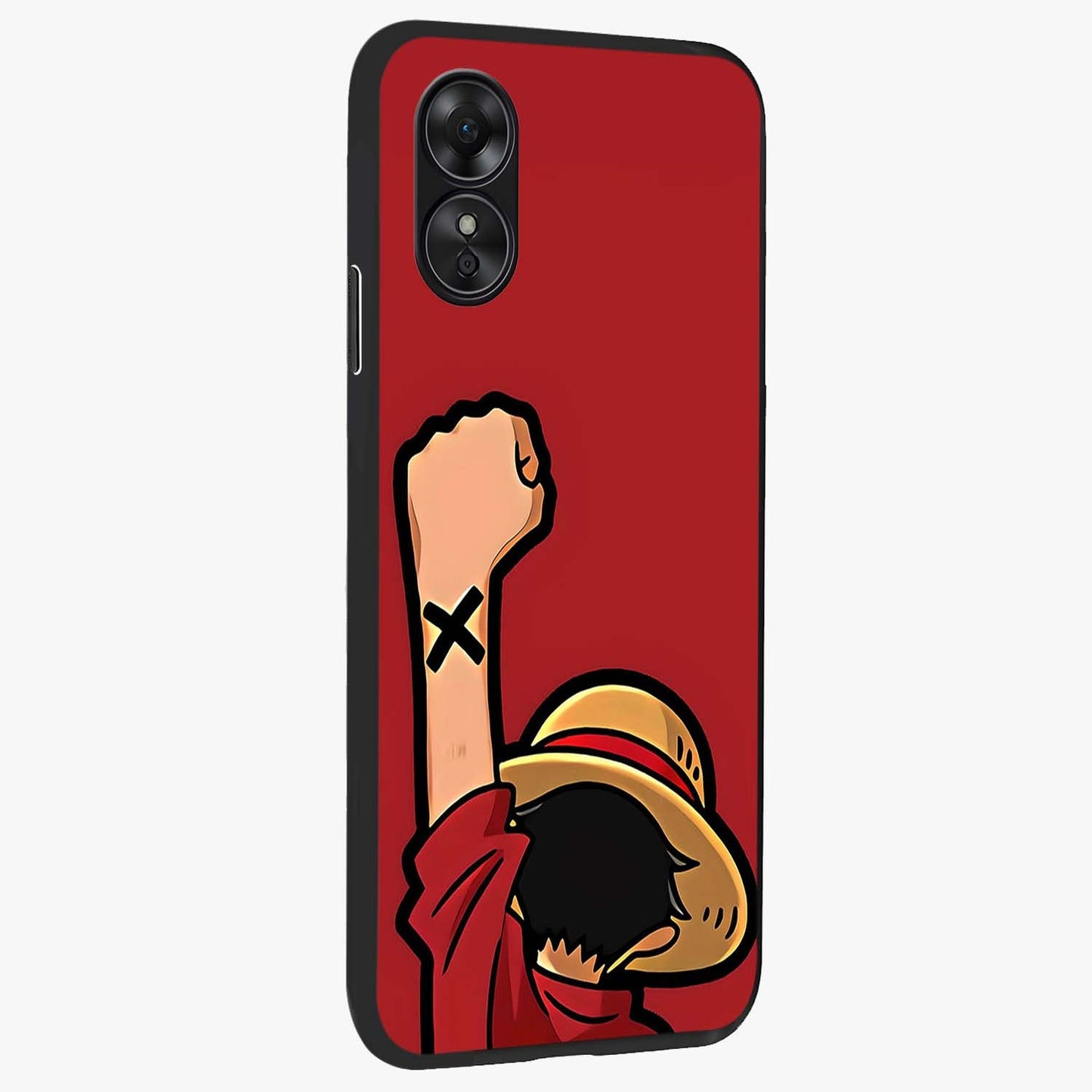 Luffy X Spirit Glass Case upright view showcasing striking anime artwork with adventurous character theme.