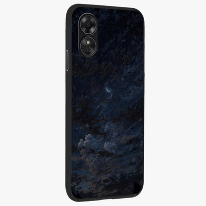 Lunar Veil Silence Glass Case upright view showcasing calm moon themed artwork with serene night atmosphere.
