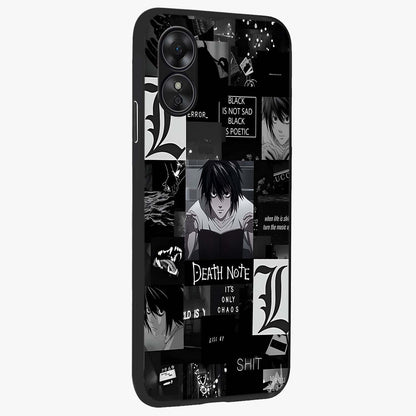 Midnight Chaos Mind Glass Case upright view showcasing expressive abstract artwork with bold dark theme.