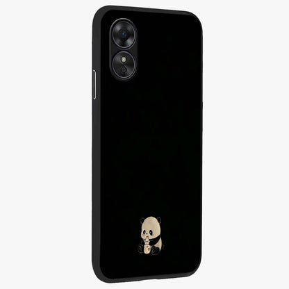 Midnight Panda Love Glass Case upright view showcasing charming panda artwork with playful romantic theme.