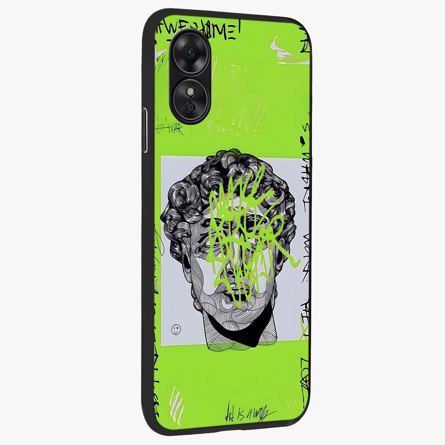 Neo Graffiti Rebellion Glass Case upright view showcasing colorful graffiti artwork with bold modern street style.
