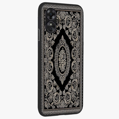 Noir Bloom Elegance Glass Case upright view showcasing graceful floral artwork with luxurious dark theme.