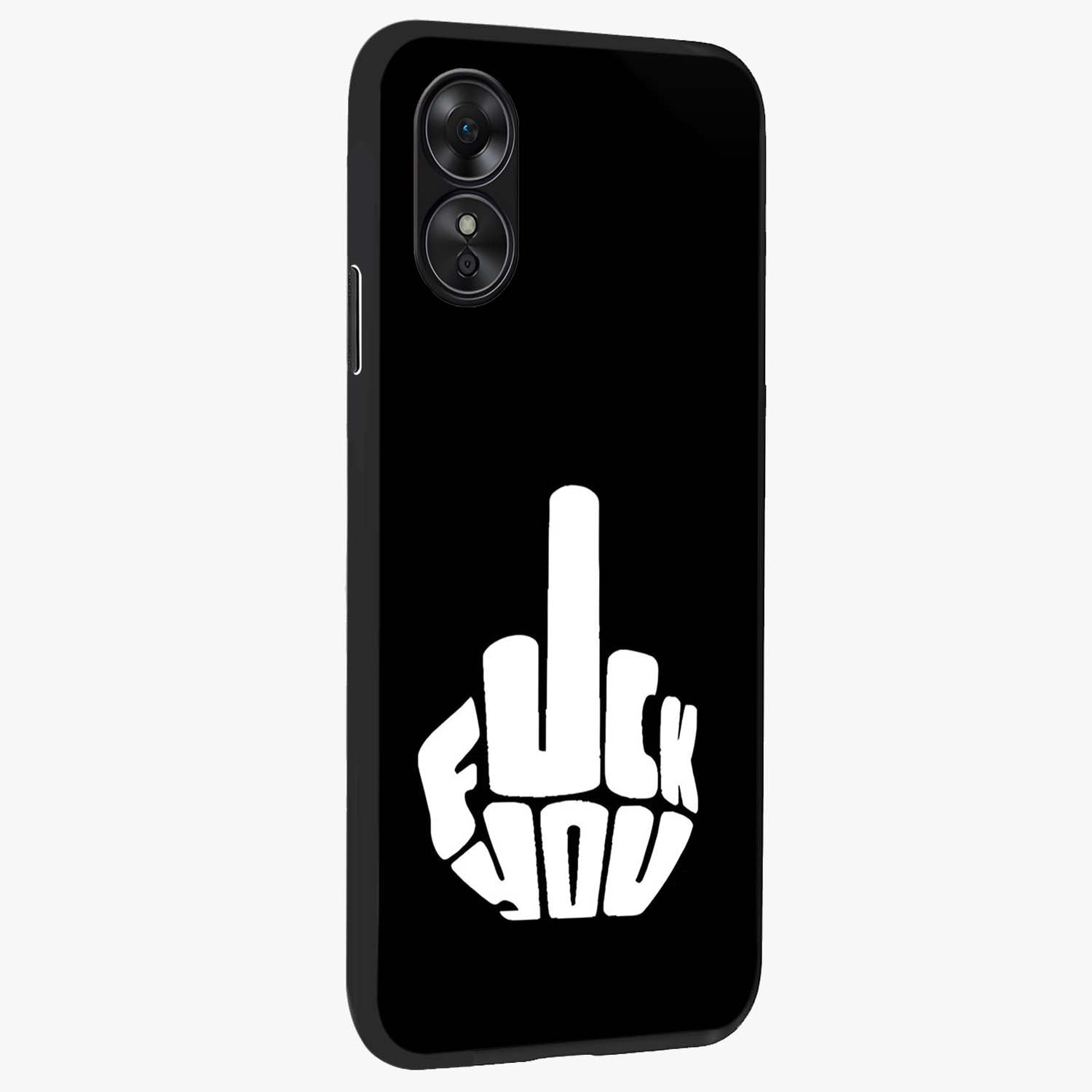 Rebel Mode On Glass Case upright view showcasing striking statement artwork with bold rebellious theme.