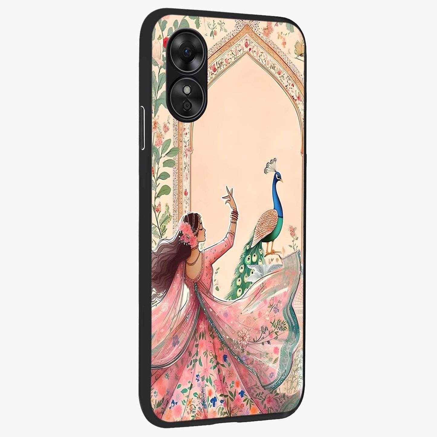 Royal Grace Muse Glass Case upright view showcasing stylish artistic artwork with sophisticated royal theme.