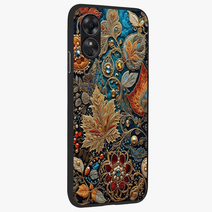 Royal Jewel Garden Glass Case upright view showcasing rich floral artwork with luxurious garden theme.