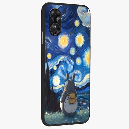 Totoro In Van Gogh Art Glass Case upright view showcasing creative character artwork with painterly artistic theme.