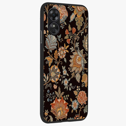 Vintage Floral Dream Glass Case upright view showcasing delicate floral artwork with timeless vintage theme.