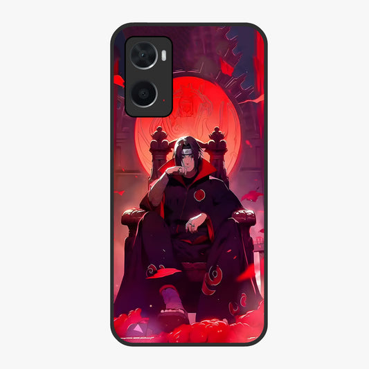 Blood Moon Sovereign Glass Case showing flat back view with mystical blood moon artwork and glossy glass finish.