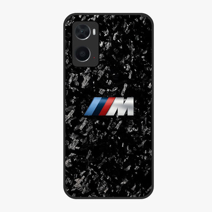 Carbon Speed Mark Glass Case showing flat back view with sporty carbon pattern artwork and glossy glass finish.