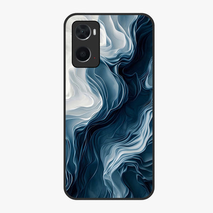 Ethereal Paper Marble Glass Case showing flat back view with soft marble paper texture artwork and glossy glass finish.