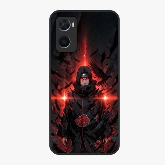 Focused Blade Discipline Glass Case showing flat back view with warrior sword themed artwork and glossy glass finish.