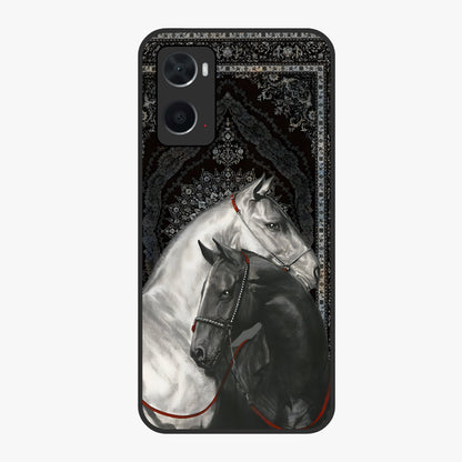 Majestic Ride Legacy Glass Case showing flat back view with powerful automotive inspired artwork and glossy glass finish.