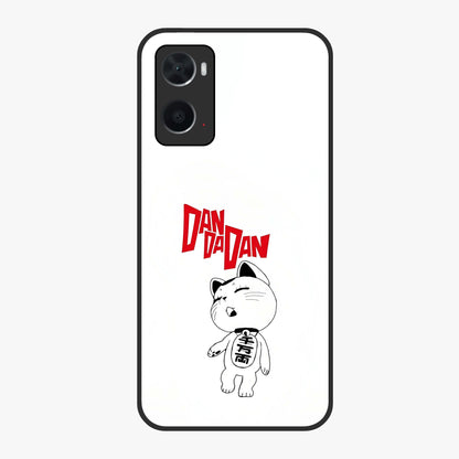 Playful Spirit Charm Glass Case showing flat back view with cheerful charm themed artwork and glossy glass finish.