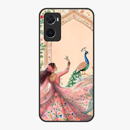 Royal Grace Muse Glass Case showing flat back view with elegant artistic artwork and glossy glass finish.