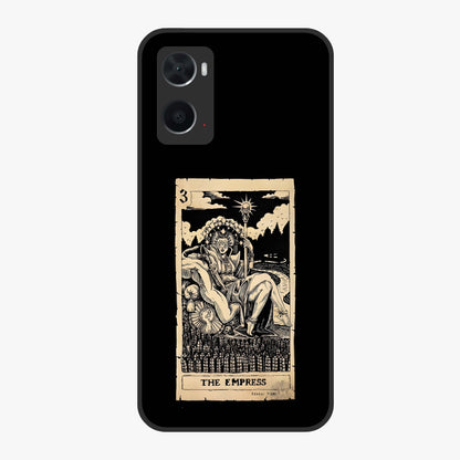 The Empress Glass Case showing flat back view with regal feminine artwork and glossy glass finish.