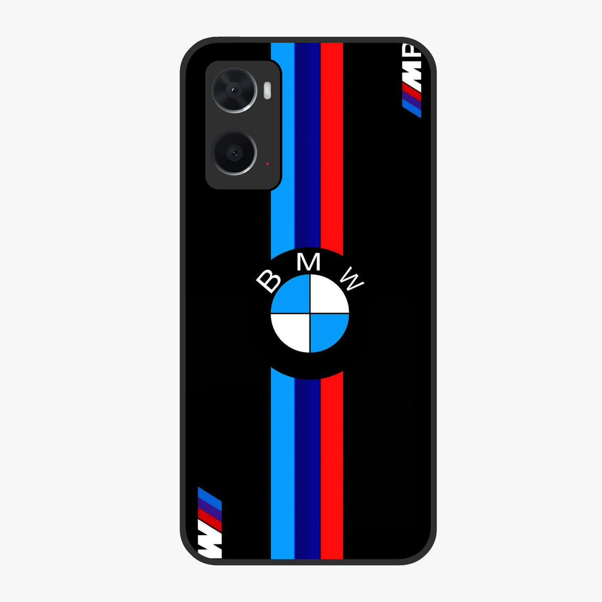 Turbo BMW Beast Glass Case showing flat back view with high performance sports car artwork and glossy glass finish.