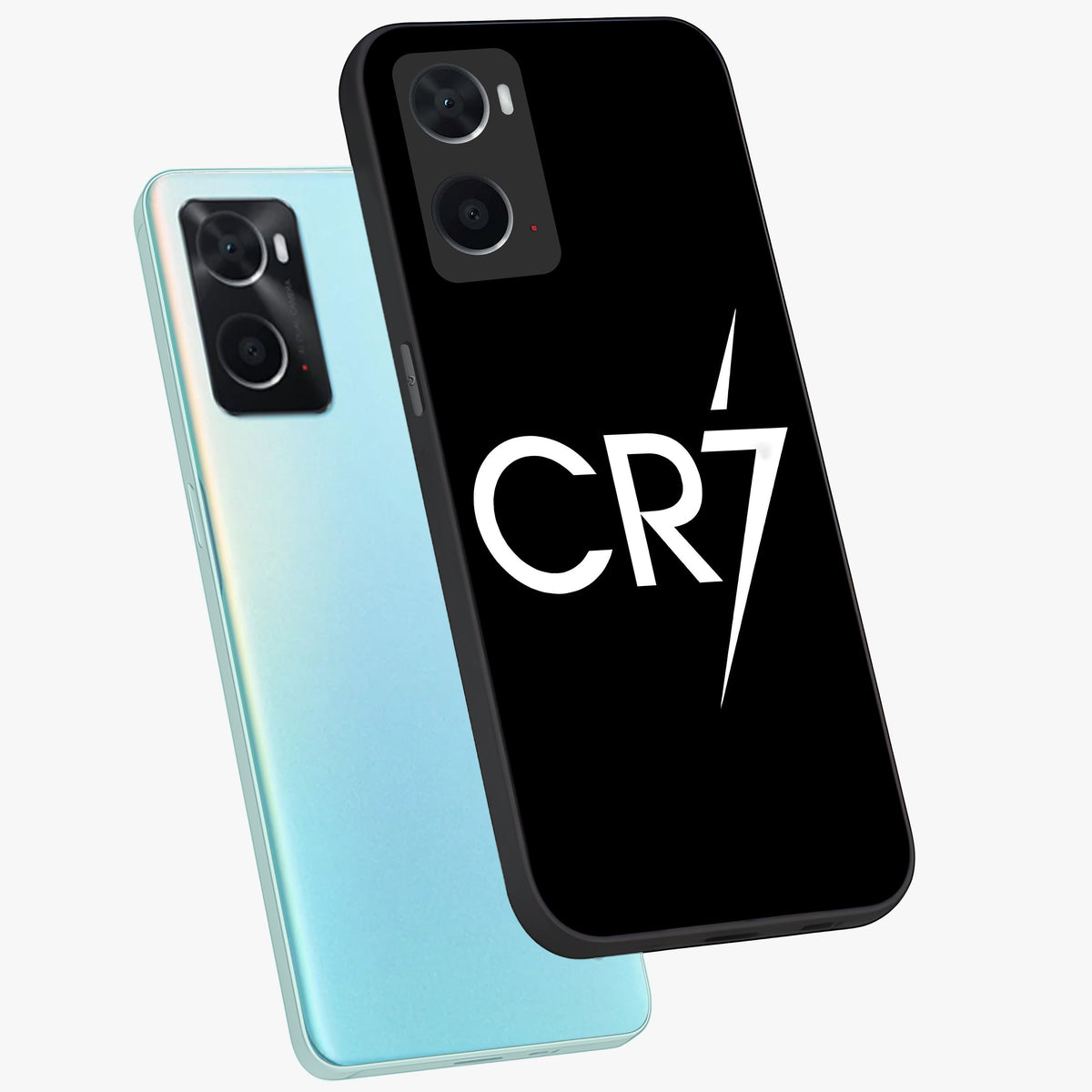 Cr7 Elite Strike Glass Case displayed in angled mockup highlighting powerful sports graphic with bold athletic theme.