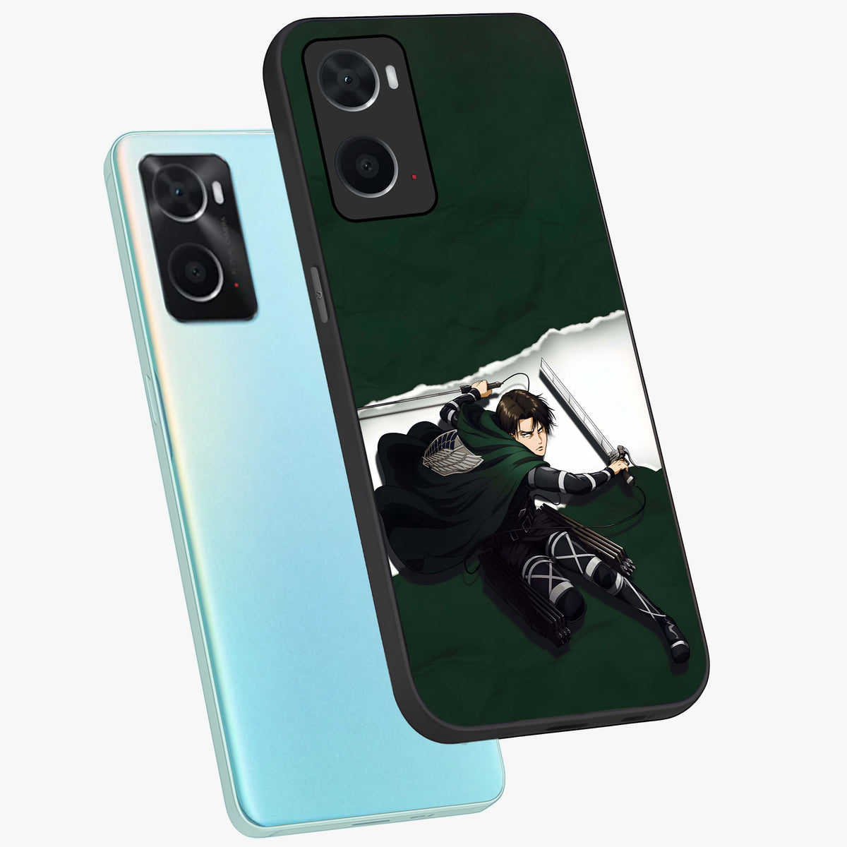 Emerald War Vanguard Glass Case displayed in angled mockup highlighting intense battle inspired design with emerald tone aesthetic.