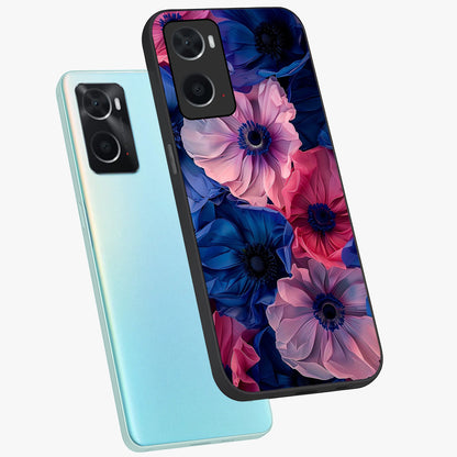 Flower Paper Art Pattern Glass Case displayed in angled mockup highlighting layered paper flower design with artistic aesthetic.