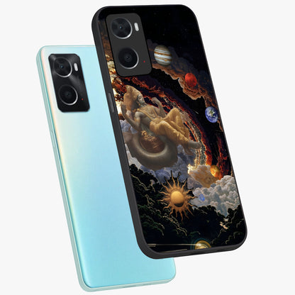 Galactic Divine God Glass Case displayed in angled mockup highlighting powerful celestial deity illustration with galactic aesthetic.