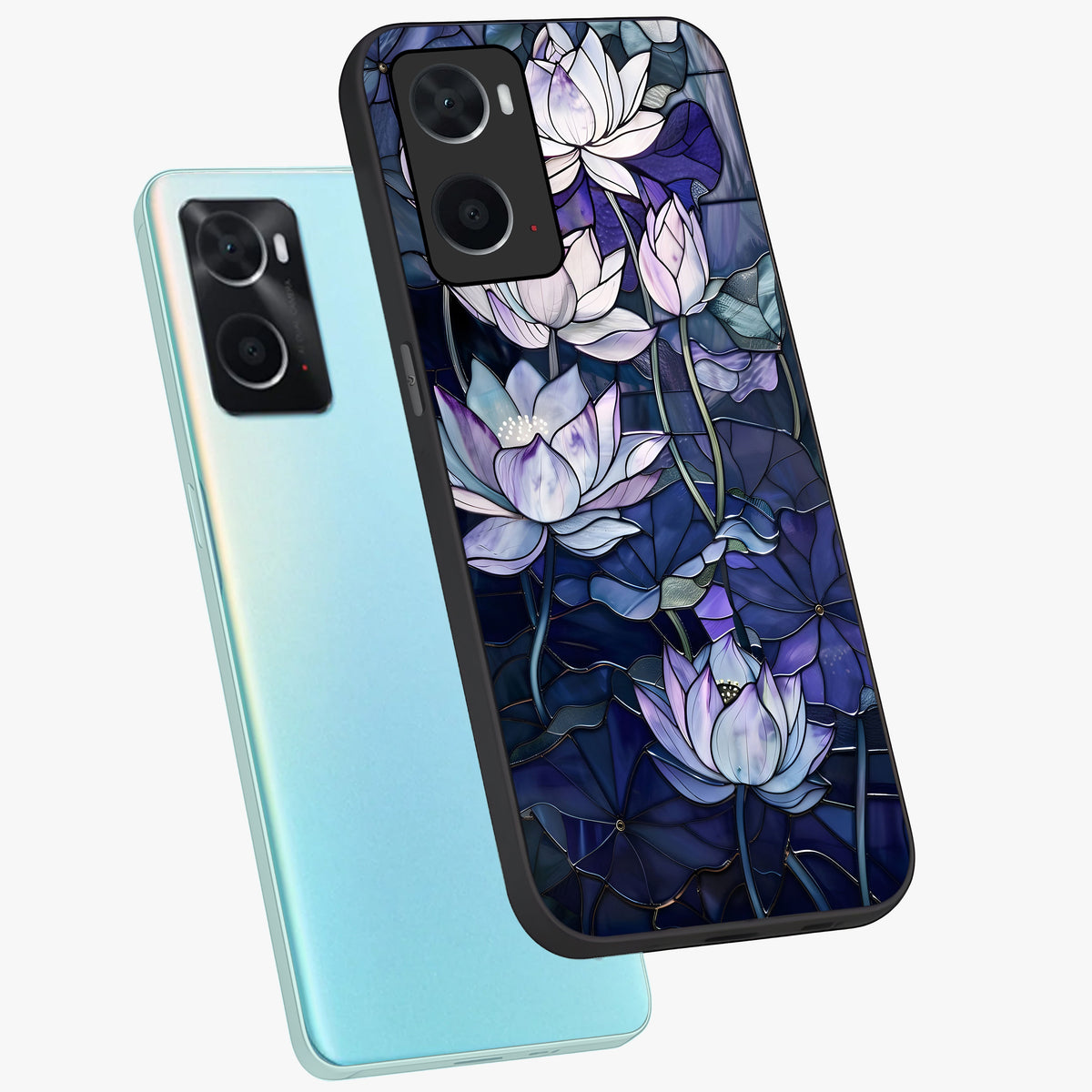 Gloss Petal Rush Glass Case displayed in angled mockup highlighting vibrant petal design with elegant floral aesthetic.