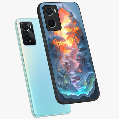 Glow Forest Portal Glass Case displayed in angled mockup highlighting mystical forest design with magical glowing aesthetic.
