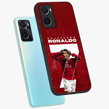 Goal Celebration Legacy Glass Case displayed in angled mockup highlighting energetic sports celebration design with bold athletic theme.