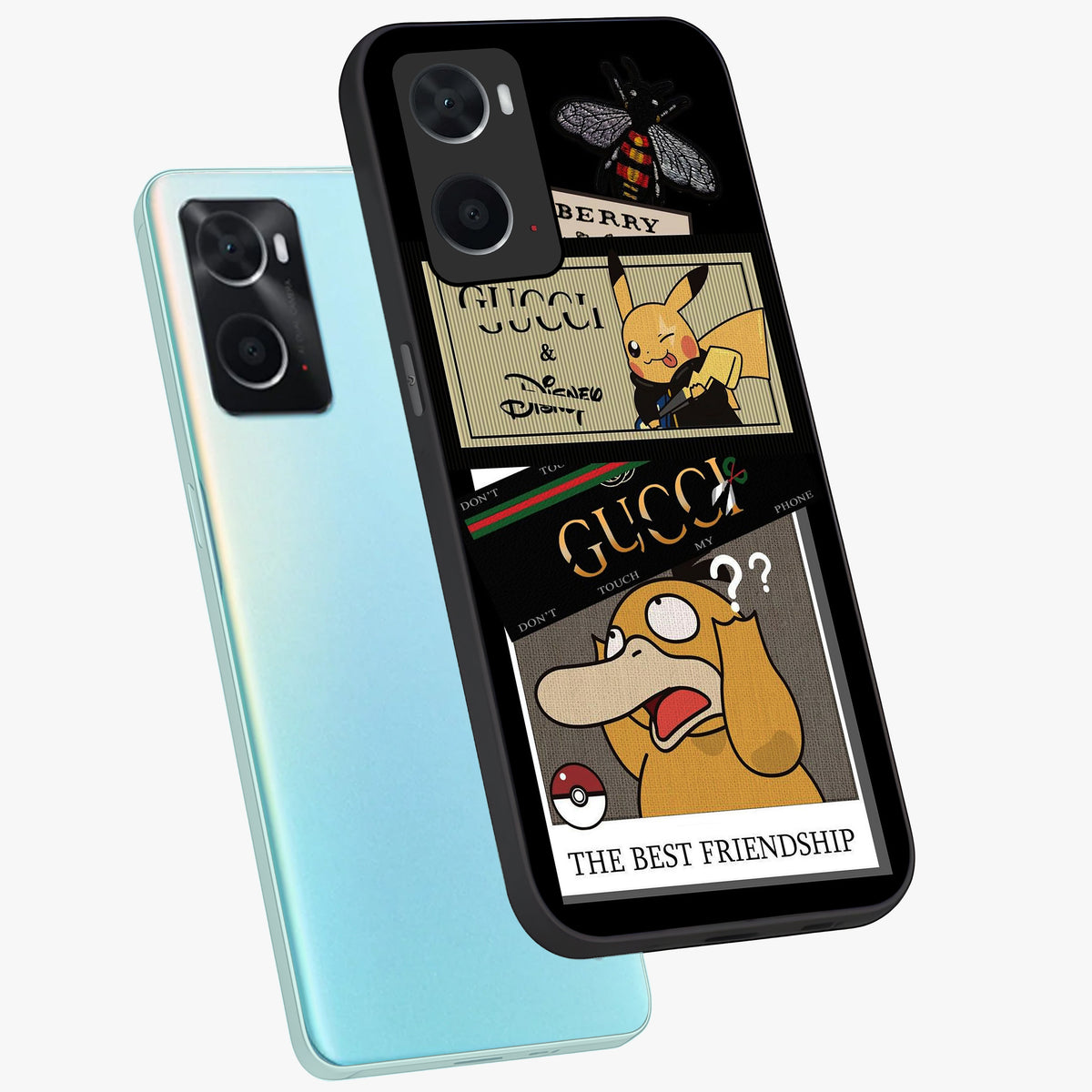 Gucci Play Mashup Glass Case displayed in angled mockup highlighting stylish fashion mashup design with bold aesthetic.
