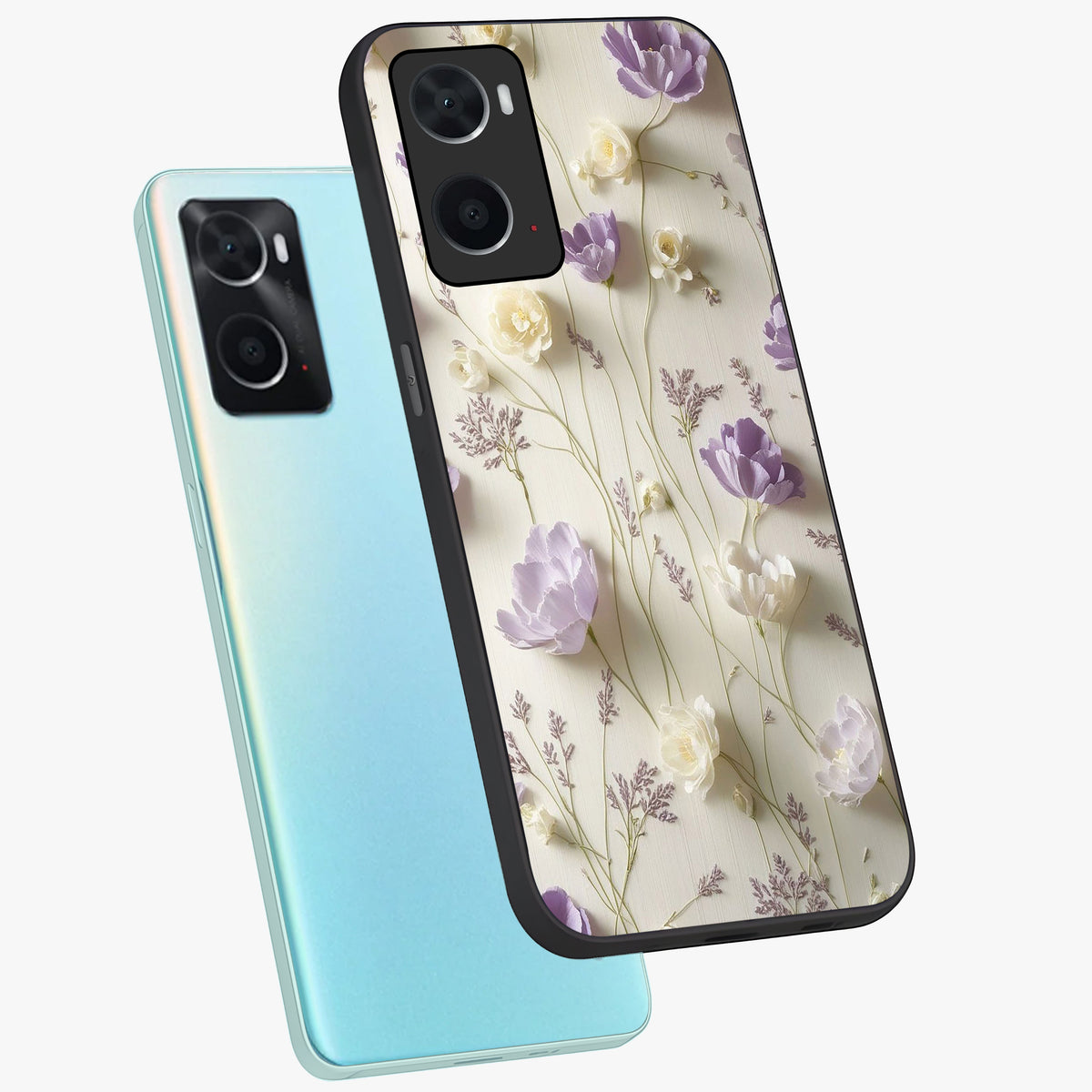 Lilac Breeze Harmony Glass Case displayed in angled mockup highlighting calm lilac breeze design with soothing aesthetic style.